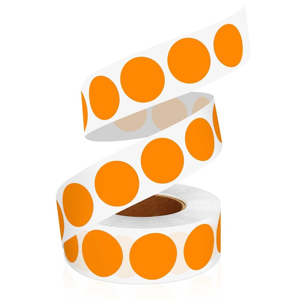 5693 0.75 Inch Multi - Purpose Removable Labels,1000 PCS 3/4" Orange Dots